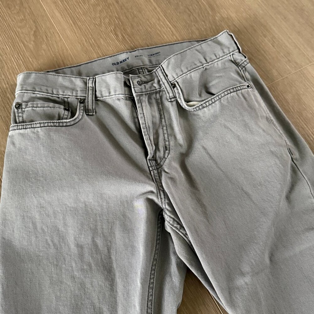 Old Navy Light Gray Straight Built-in Flex Jeans - Sz 29 x 30